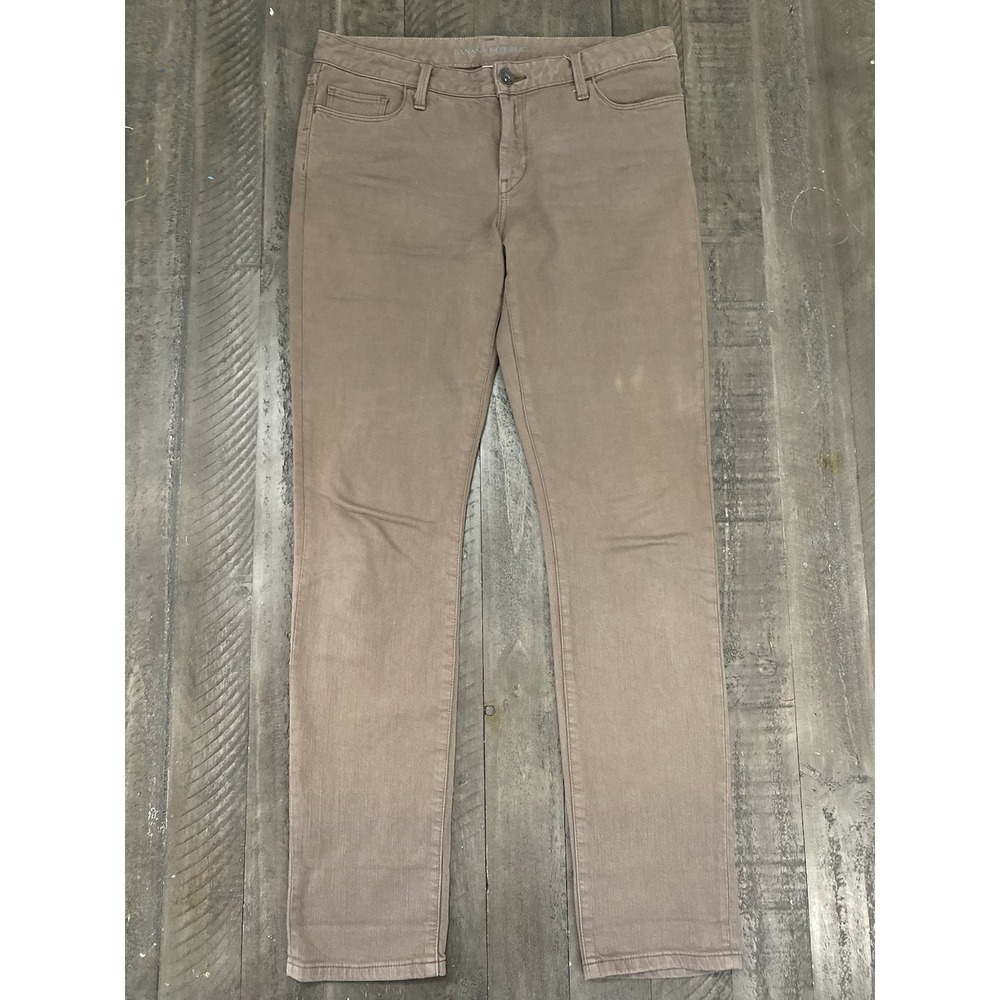 Banana Republic Jeans Mens 30x33 Skinny Brown Cotton / Spandex Preppy Stretchy
